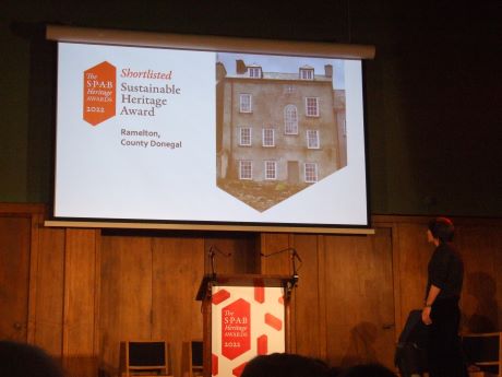 The Ramelton Historic Towns Initiative profiled at the inaugural SPAB Heritage Awards at Conway Hall in London on Thursday, November 3
